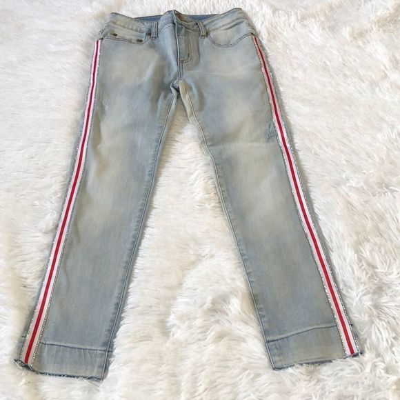 MENU Girls Side Striped Embellished Jeans, Size 14 New without tag - Picture 1 of 5